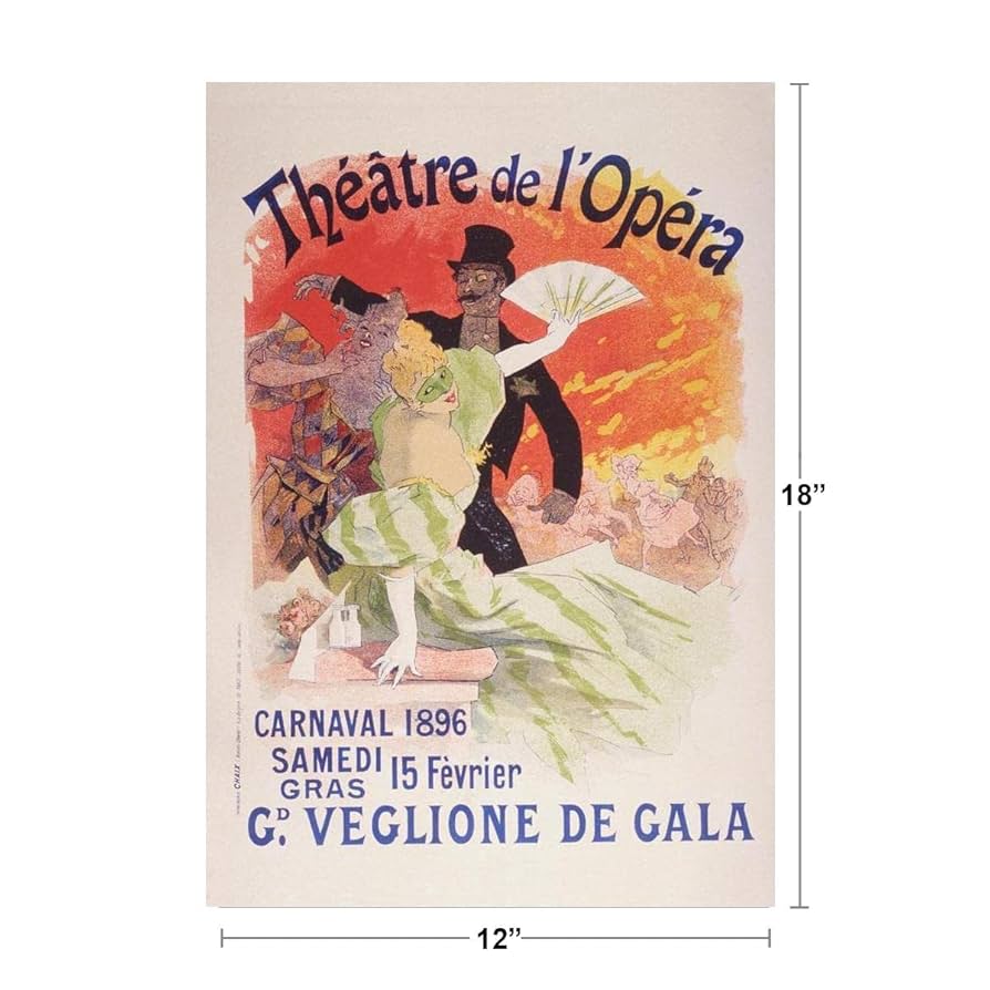 Amazon.com: Theatre Of The Opera Vintage Illustration Art